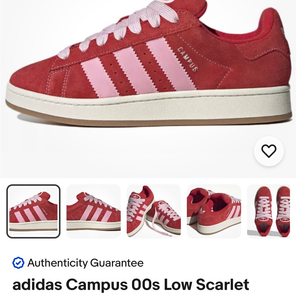 Adidas shoes Red /pink authenticated never worn men's 6 (fit like a woman size 8